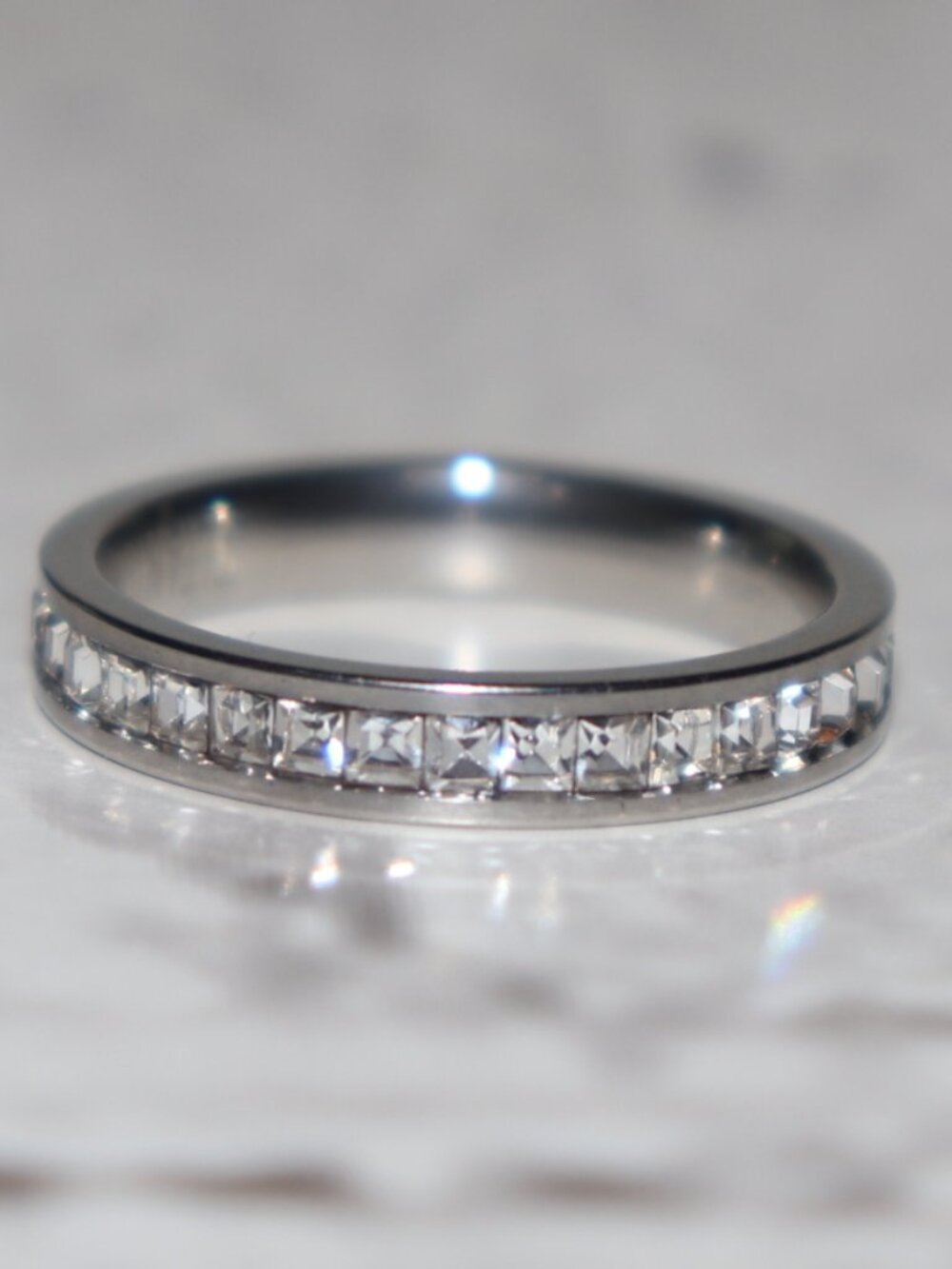 ✨ Silver Channel‑Set CZ Band · Size 9.5 Full row of sparkle · Classic + elegant